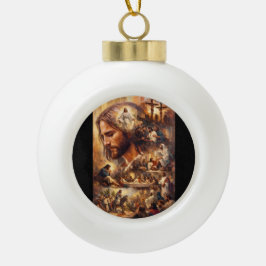 Jesus-Christus-Kunst-T-Shirt | Inspirierendes Chri Keramik Kugel-Ornament