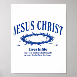 Jesus Christus lebt in mir Kronen des düsteren Bib Poster