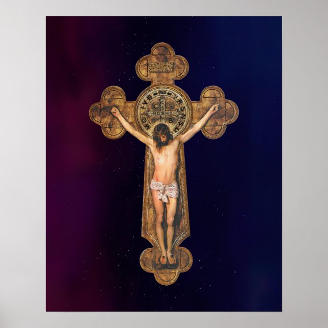 Jesus Christus Leidenschaft Crucifixe St Benedikt  Poster (Vorne)