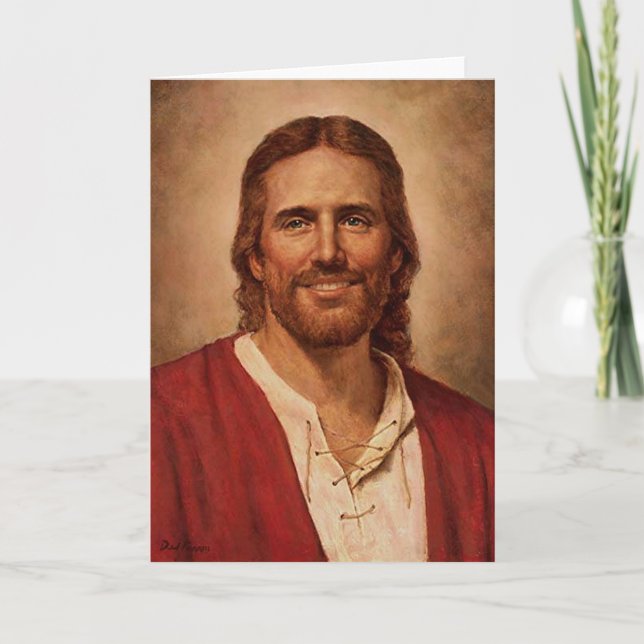 Jesus Christus liebendes Lächeln Feiertagskarte (Vorderseite)