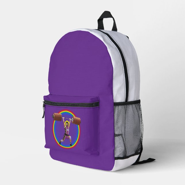 Jesus Christus macht die Sauberkeit und Jerk Bedruckter Rucksack (Rückseitige Ecke Rechts)