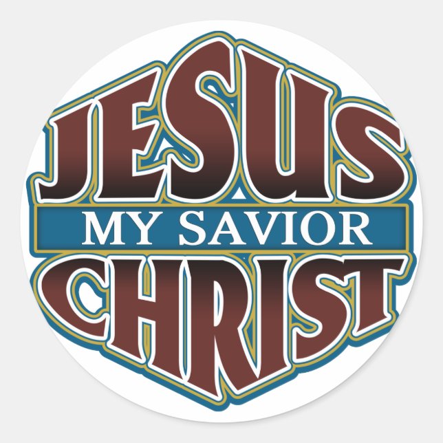 Jesus Christus, mein Erretter Runder Aufkleber (Vorderseite)