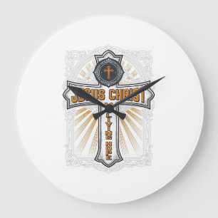 Jesus Christus meine lebendige Hoffnung Vintage Kr Große Wanduhr