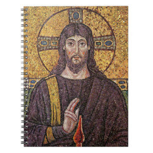 Jesus Christus mit dem Heiligen Geist Flammenmosai Notizblock