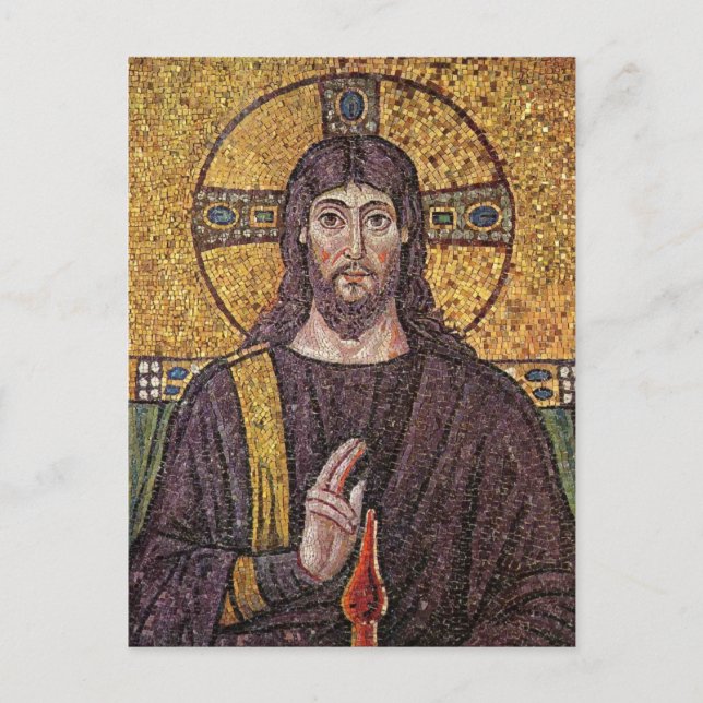 Jesus Christus mit dem Heiligen Geist Flammenmosai Postkarte (Vorderseite)