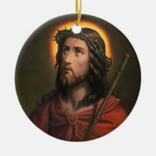 Jesus Christus mit der Krone von Thorns Keramik Ornament