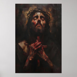 Jesus Christus mit Dornenkrone Kunst, Digital Poster