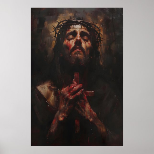 Jesus Christus mit Dornenkrone Kunst, Digital Poster (Vorne)
