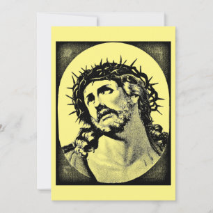 Jesus Christus mit Dornenkrone Vintage religiös Feiertagskarte