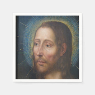 Jesus Christus mit einem goldenen Heiligenschein Serviette