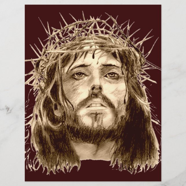 Jesus Christus mit einer Krone von Thorns Flyer (Vorne)