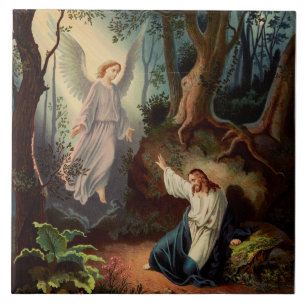 Jesus Christus mit Engel  Fliese