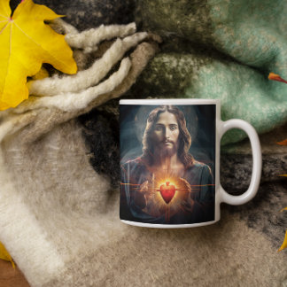 Jesus Christus mit glühendem Herz Version 6 Kaffeetasse