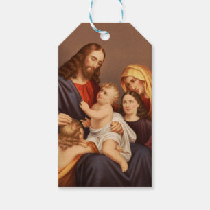 Jesus Christus mit Kindern Premium Fine Art Geschenkanhänger