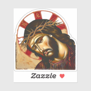 Jesus Christus mit Krone von Thorns Vinyl Aufkleber