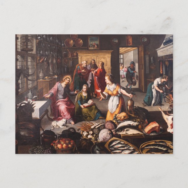 Jesus Christus mit Martha und Mary - Joos Goemaere Postkarte (Vorderseite)