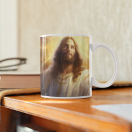 Jesus Christus mit Sternen und Licht Version 5 Kaffeetasse