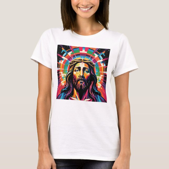 Jesus Christus Ostern Weihnachten Abstrakt T-Shirt (Vorderseite)