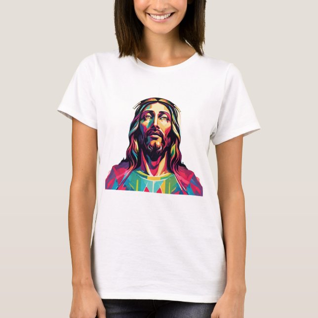 Jesus Christus Ostern Weihnachten Abstrakt T-Shirt (Vorderseite)