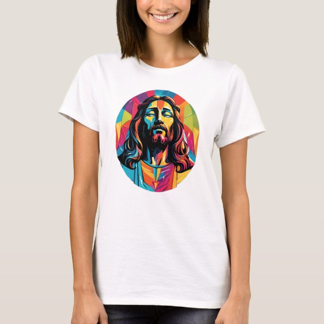 Jesus Christus Ostern Weihnachten Abstrakt T-Shirt (Vorderseite)