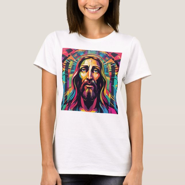 Jesus Christus Ostern Weihnachten Abstrakt T-Shirt (Vorderseite)