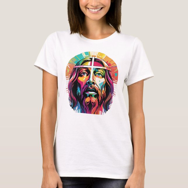 Jesus Christus Ostern Weihnachten Abstrakt T-Shirt (Vorderseite)