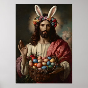 Jesus Christus Osterportrait Meme Malerei Poster