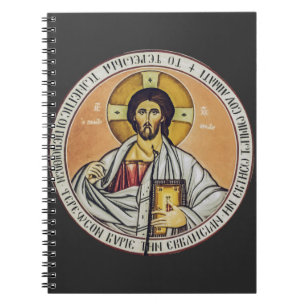 Jesus Christus Pantokrator Byzantinische Ikonen Ku Notizblock