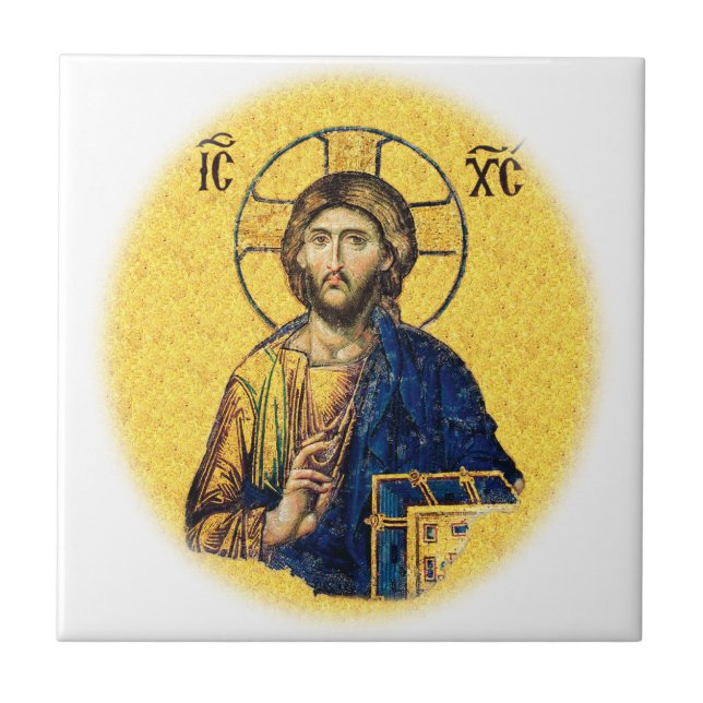 Jesus Christus Pantokrator Fliese (Vorderseite)