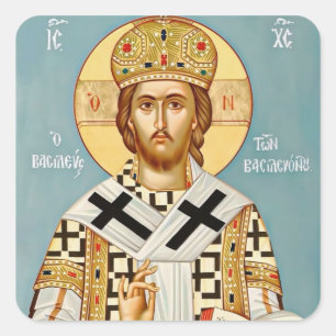 Jesus Christus, Pantokrator, Herrscher über Alle I Quadratischer Aufkleber