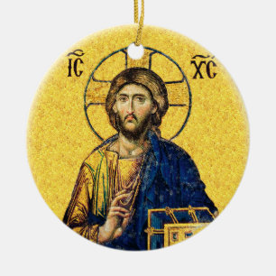 Jesus Christus Pantokrator Keramik Ornament