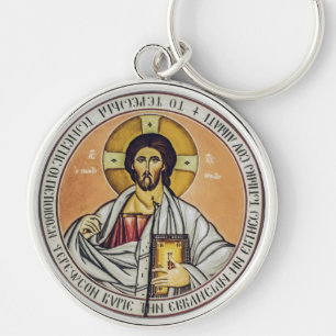 Jesus Christus Pantokrator Kuppel der Kirche Schlüsselanhänger