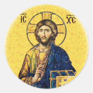 Jesus Christus Pantokrator Runder Aufkleber