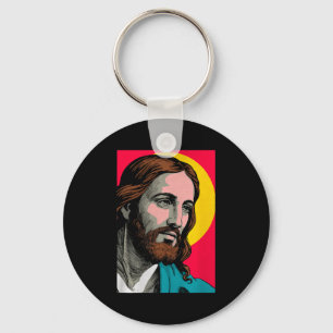 Jesus Christus Pop Art religiöser Ostern & Christu Schlüsselanhänger