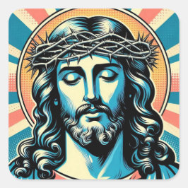 Jesus Christus Quadratischer Aufkleber