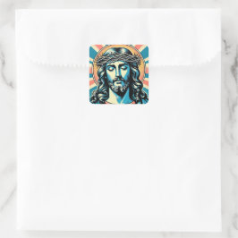 Jesus Christus Quadratischer Aufkleber