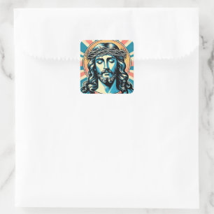Jesus Christus Quadratischer Aufkleber