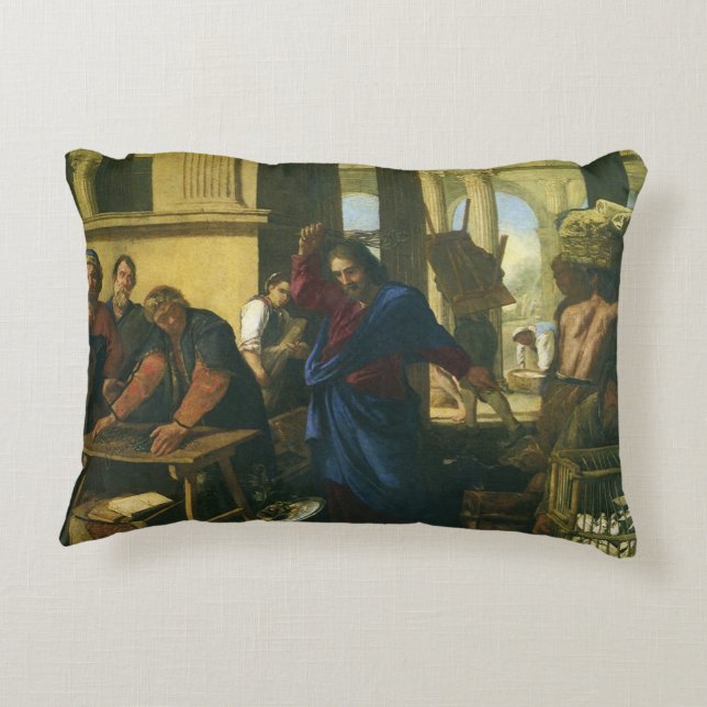 Jesus Christus - Säuberung des Tempels Dekokissen (Rückseite)