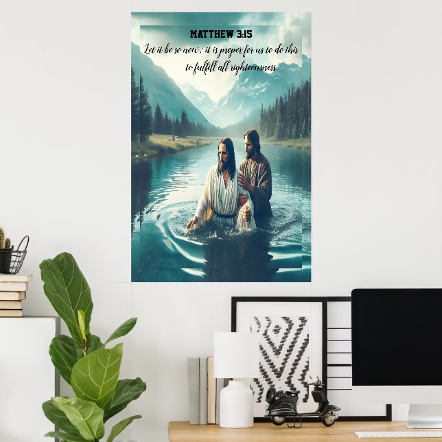 Jesus Christus: Seine Taufreise Poster (Heimbüro)
