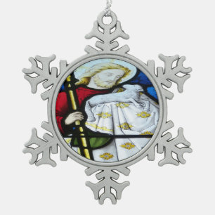 Jesus Christus Sohn Gottes hat Barmherzigkeit Schneeflocken Zinn-Ornament
