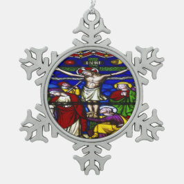 Jesus Christus Sohn Gottes hat Barmherzigkeit Schneeflocken Zinn-Ornament