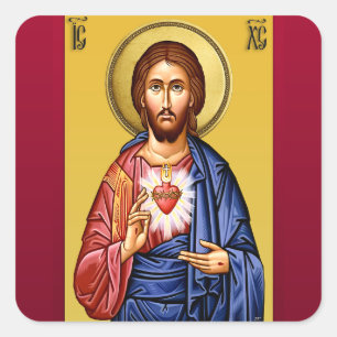 Jesus Christus Sohn Gottes neu Quadratischer Aufkleber