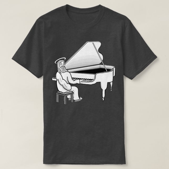 Jesus Christus spielt Klavier T-Shirt (Design vorne)
