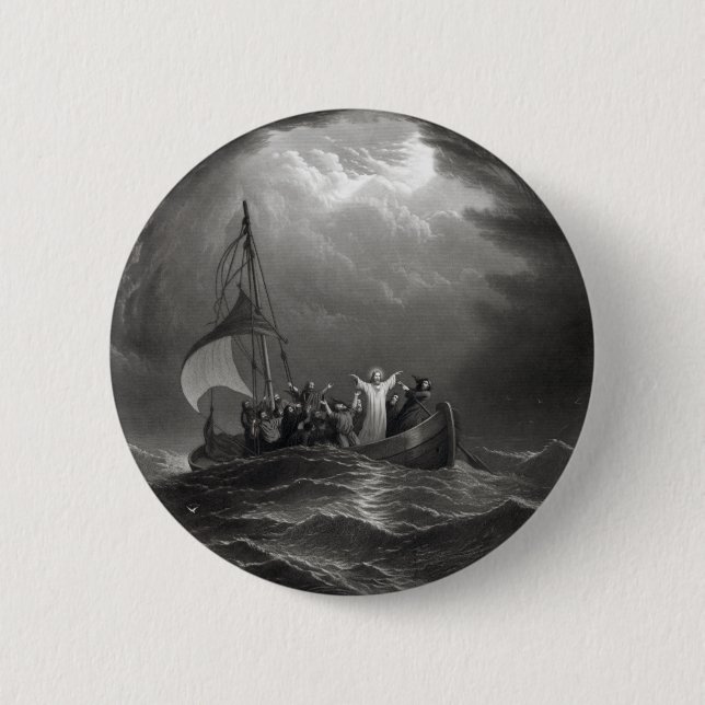 Jesus Christus stillt den Sturm Button (Vorderseite)