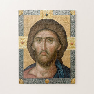 Jesus Christus Symbol in einem Gold- und Graurahme