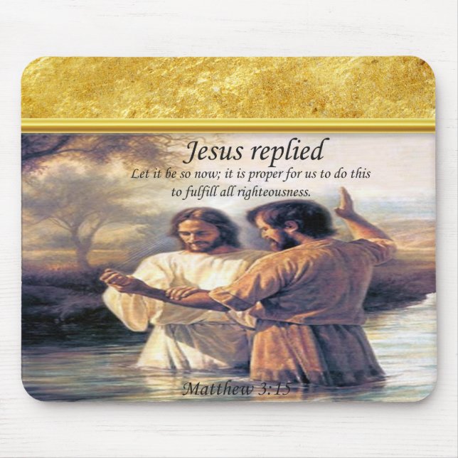 Jesus Christus Taufe Bild eins Mousepad (Vorne)