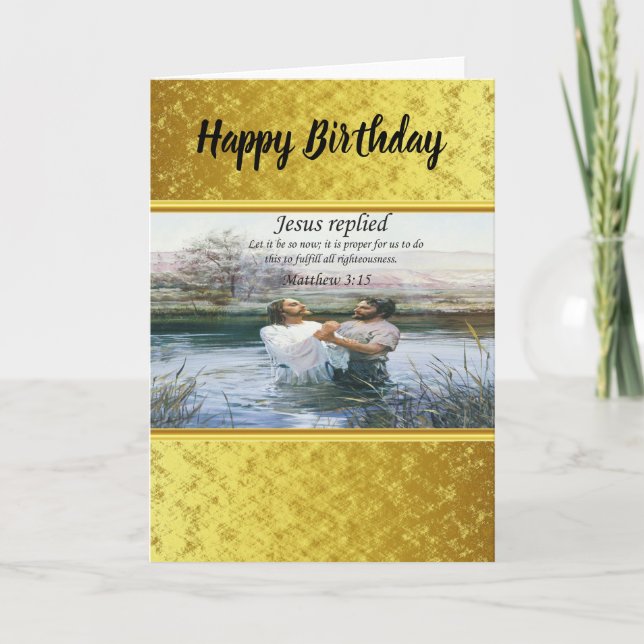 Jesus Christus Taufe Bild zwei Karte (Vorderseite)