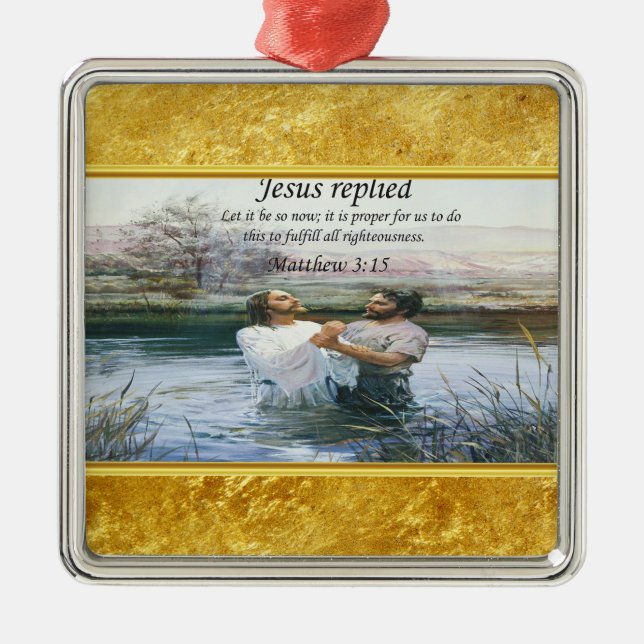 Jesus Christus Taufe Bild zwei Ornament Aus Metall (Vorne)