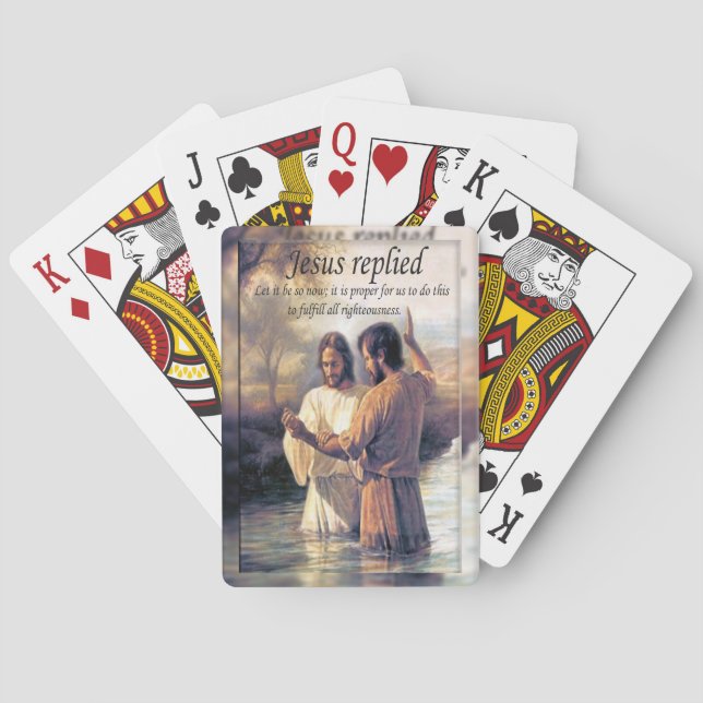 Jesus Christus-Taufebild eins Spielkarten (Rückseite)
