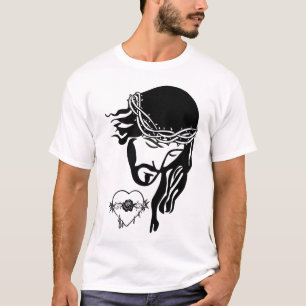 Jesus Christus Thorns Blutung Herzkunst T-Shirt